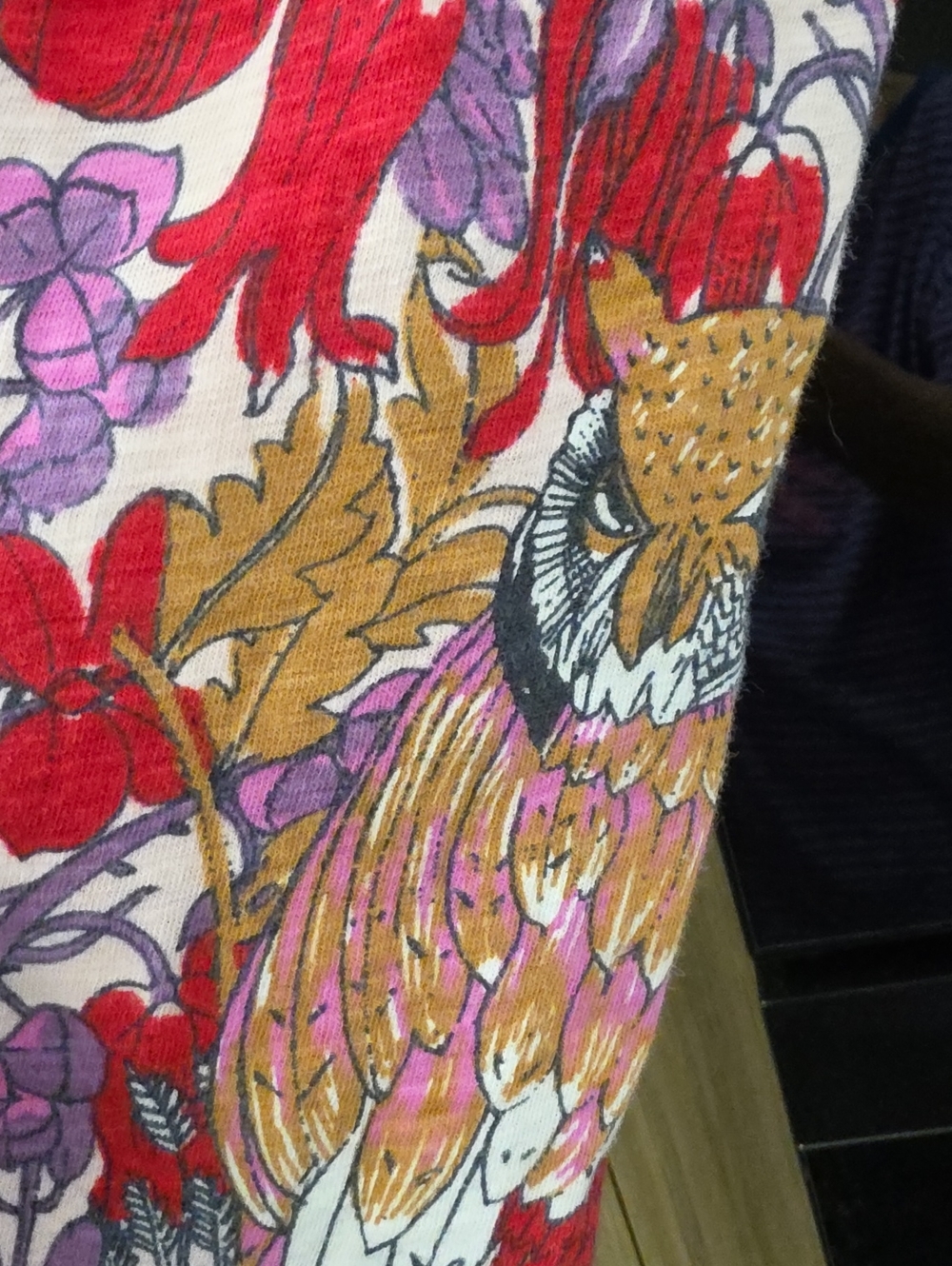 ๐ฆ"OWL WOODLAND MUSHROOM LONG SLEEVE GRAPHIC TEE/CROP TOP BY "ANTHROPOLOGIE"๐ฆ - Picture 4 of 15